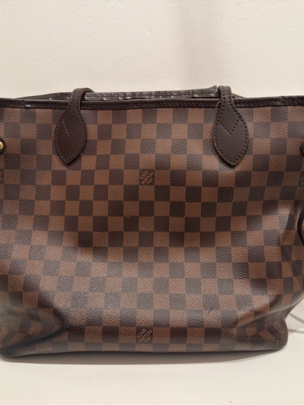 Louis Vuitton Brown Checkered Shoulder Bag MM Neverfull - Picture 2 of 12